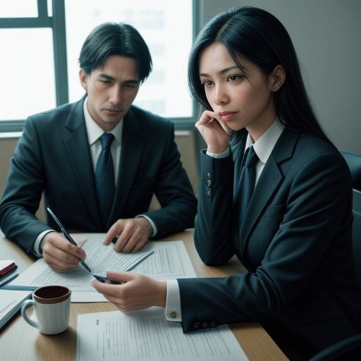 car accident lawyer and client discussing case details in an office setting